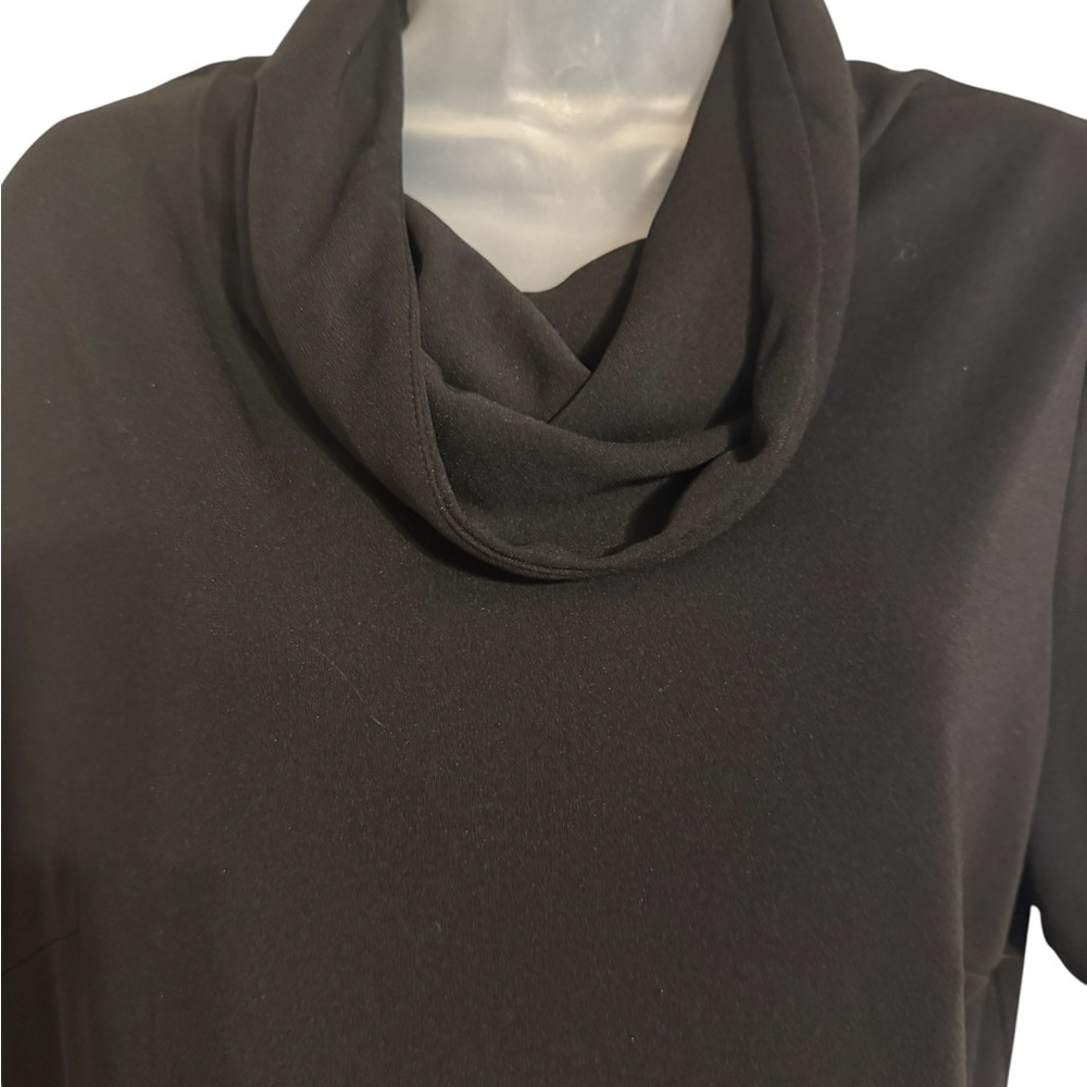 FIGURE FLATTERING STYLISH  BLACK COWL NECKLINE DRESS    SIZE: 16   #CL - Picture 2 of 6
